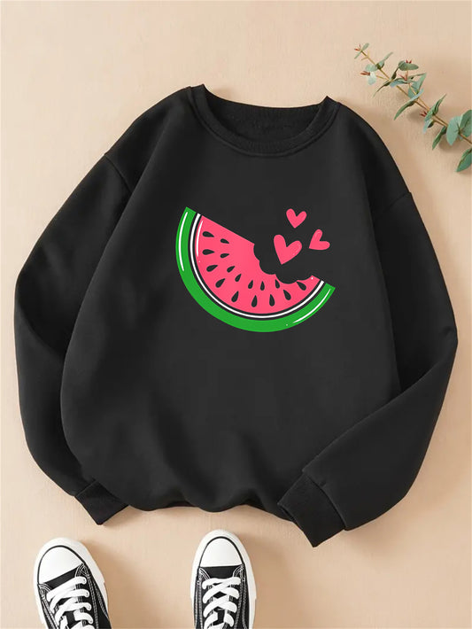 Love Watermelon Print Sweatshirt