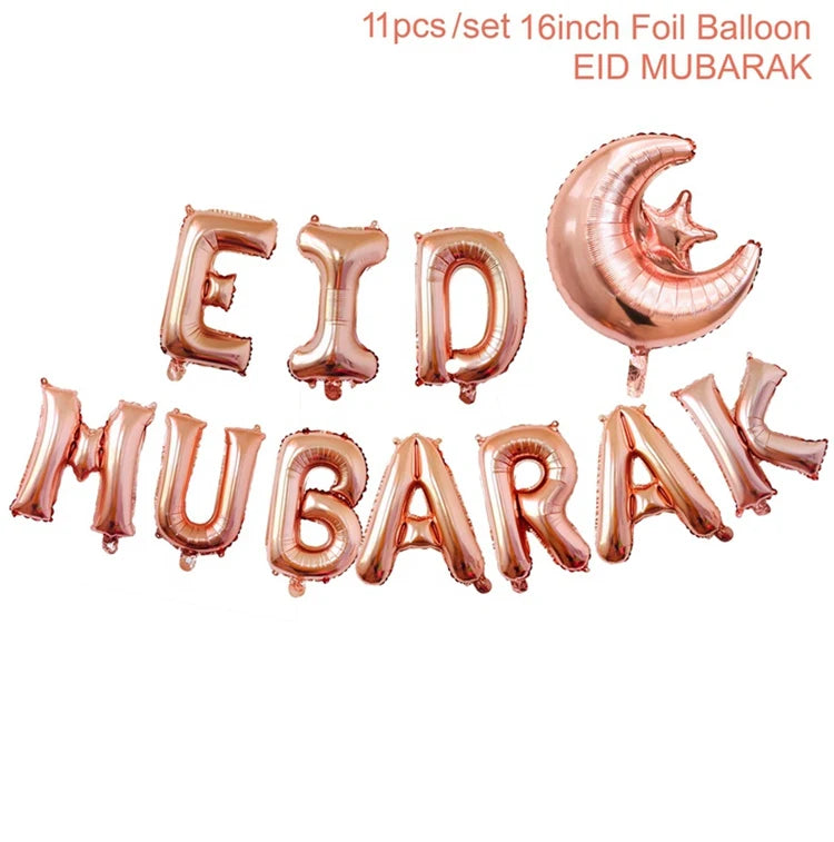 Eid and Ramadan Mubarak Banner Balloons