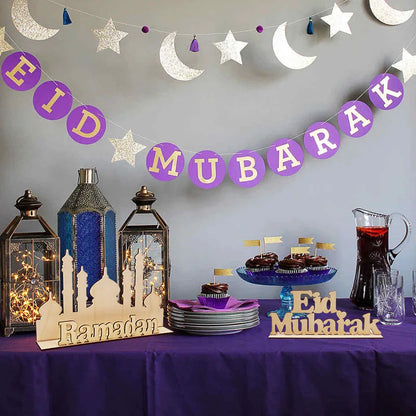 Wooden EID/Ramadan Mubarak Decoration