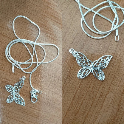 Sterling Silver Butterfly Pendant Necklace