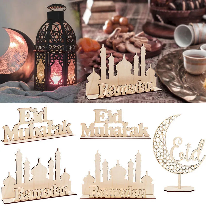 Wooden EID/Ramadan Mubarak Decoration