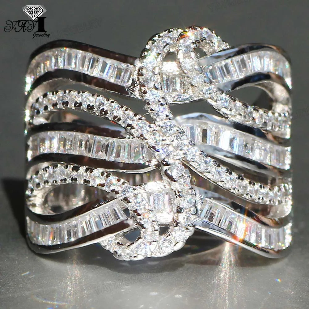 Moissanite Cubic Zirconia Silver Ring