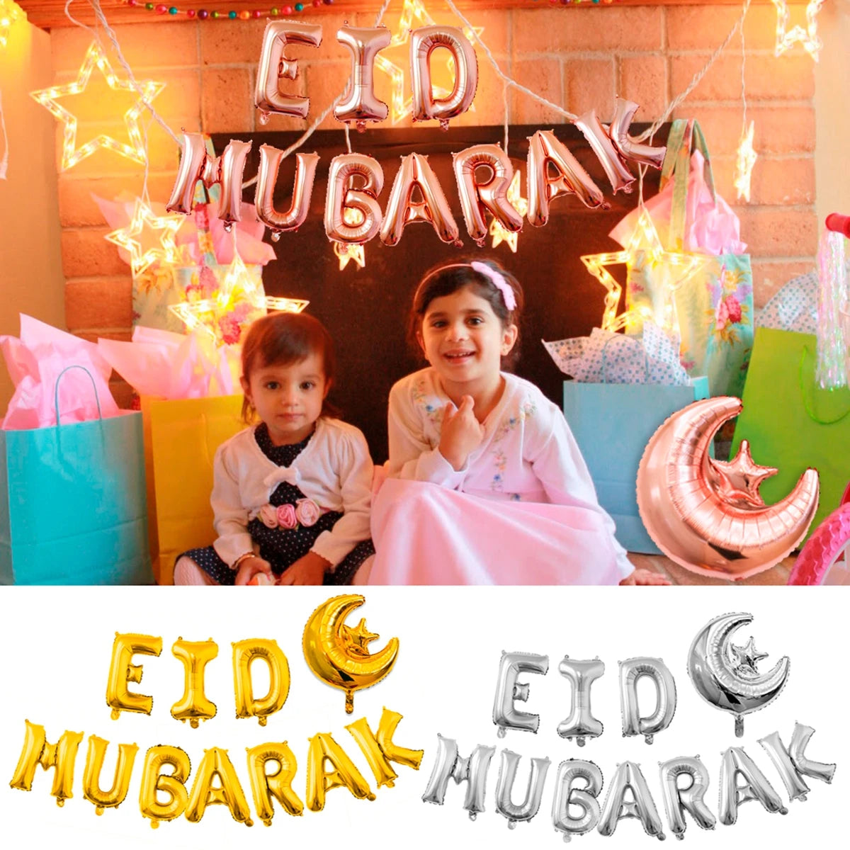 Eid and Ramadan Mubarak Banner Balloons