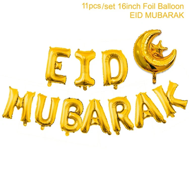 Eid and Ramadan Mubarak Banner Balloons