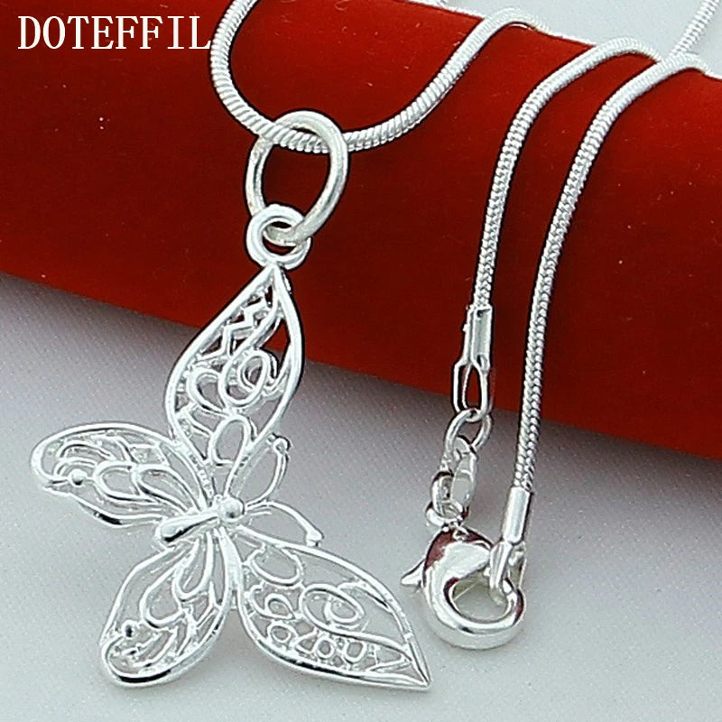 Sterling Silver Butterfly Pendant Necklace