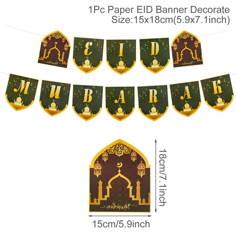 Eid and Ramadan Mubarak Banner Balloons