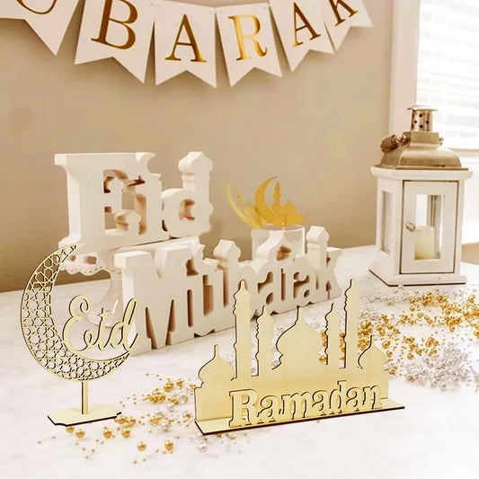 Wooden EID/Ramadan Mubarak Decoration