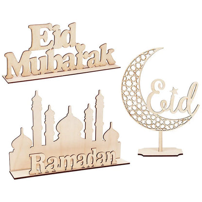 Wooden EID/Ramadan Mubarak Decoration