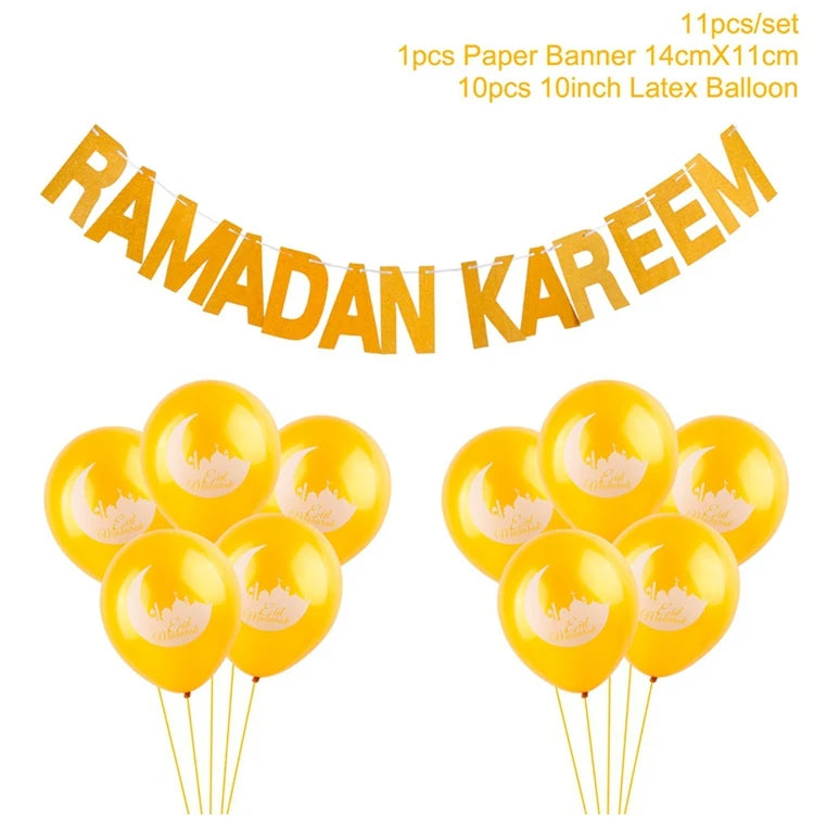 Eid and Ramadan Mubarak Banner Balloons