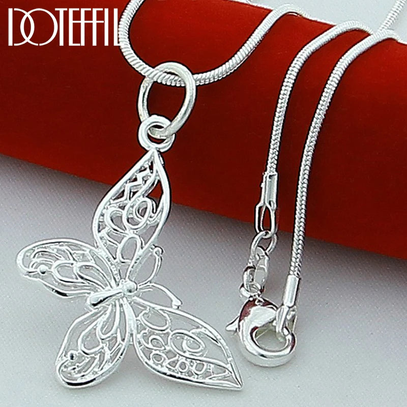 Sterling Silver Butterfly Pendant Necklace