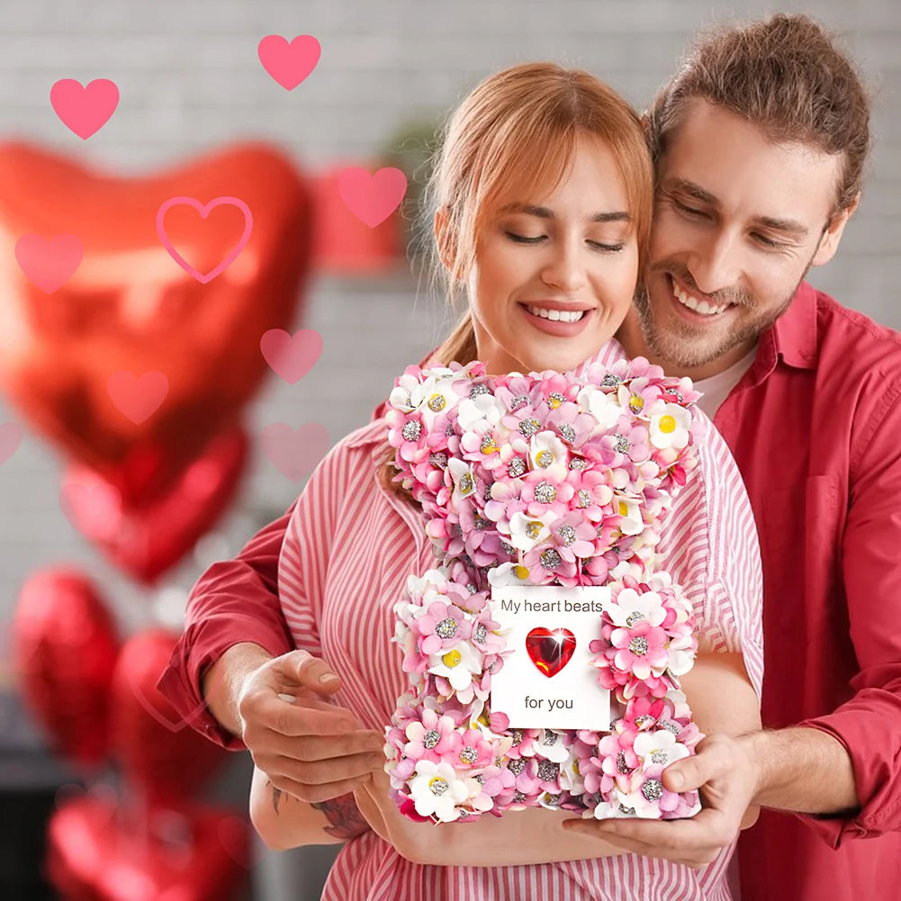 Valentine Present 17cmEternal  Flower Rose Teddy Bear