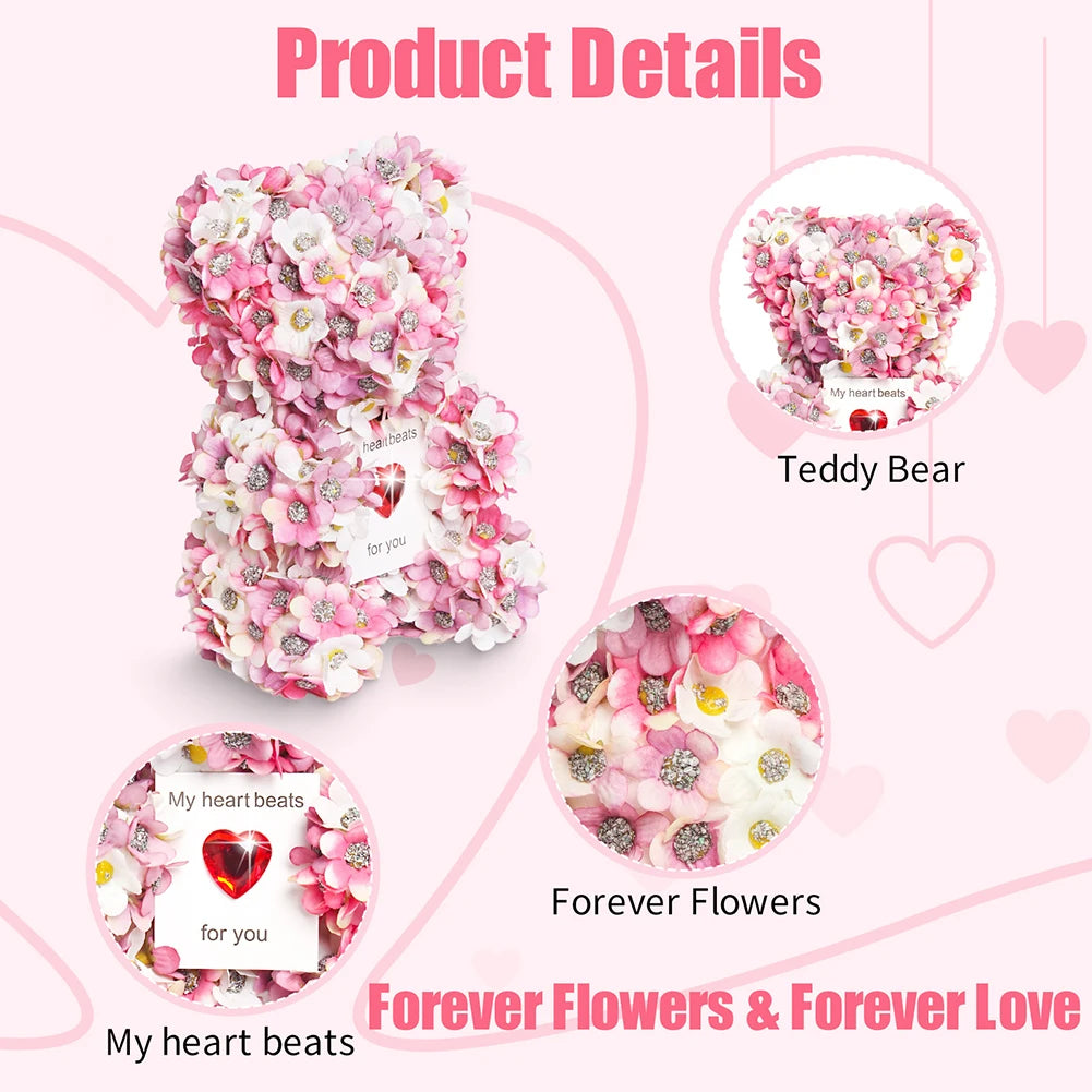 Valentine Present 17cmEternal  Flower Rose Teddy Bear