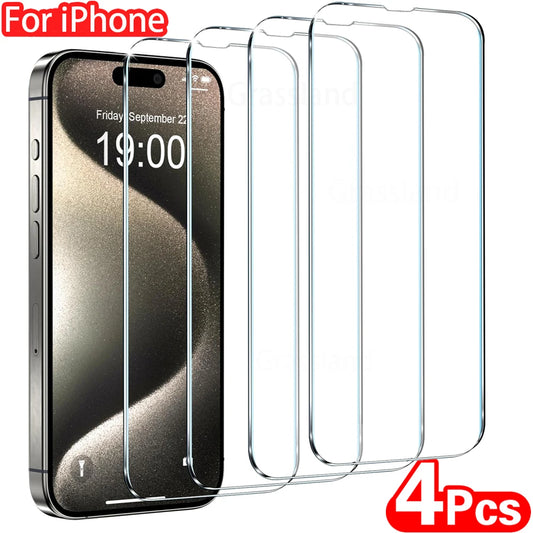 4Pcs Tempered Glass For iPhone