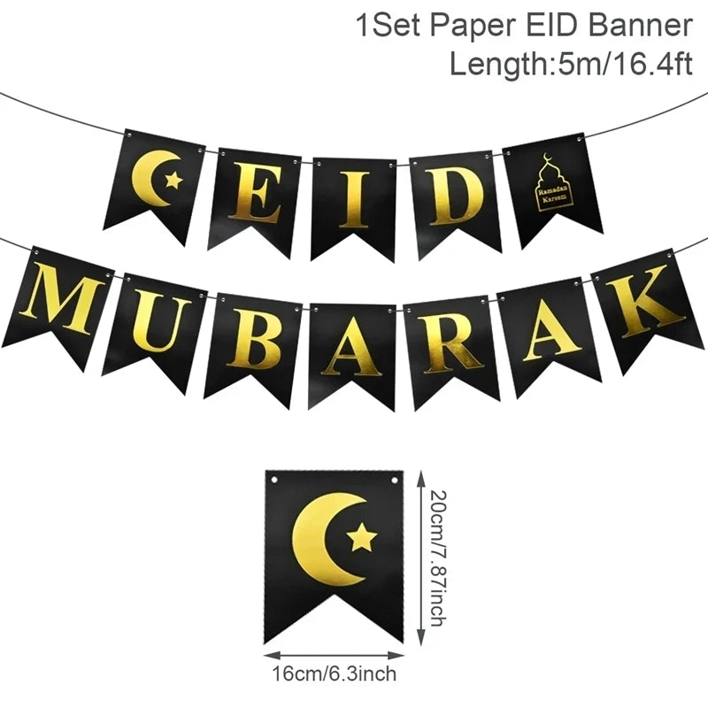 Eid and Ramadan Mubarak Banner Balloons